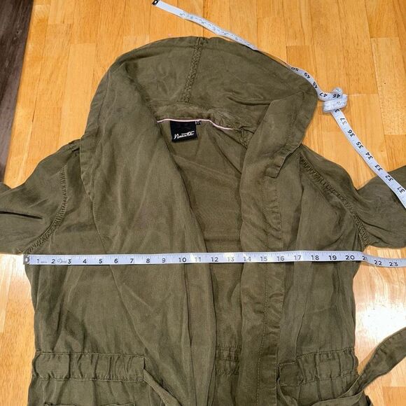 Nanette Lepore Womens Lyocell Army Green Military Jacket Medium Drape Front - Picture 8 of 11